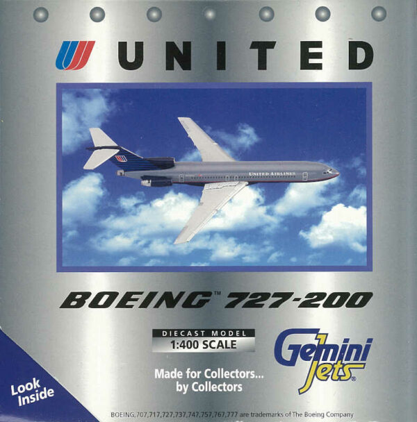 Boeing 727-200 United Airlines N7291U Gemini Jets GJUAL114 1:400