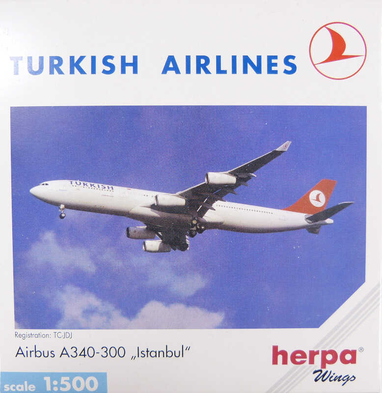 Airbus A340-300 Turkish Airlines “Istanbul” TC-JDJ Herpa 504508 1:500 