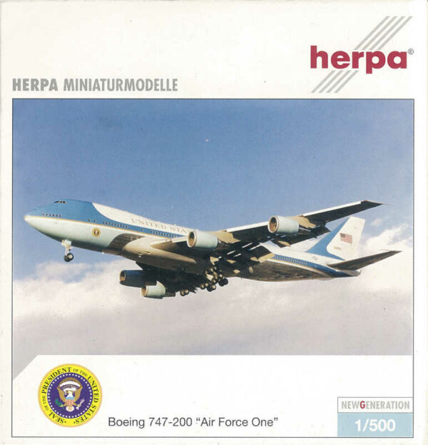 Boeing 747-200 Air Force One 28000 Herpa 502511 1:500