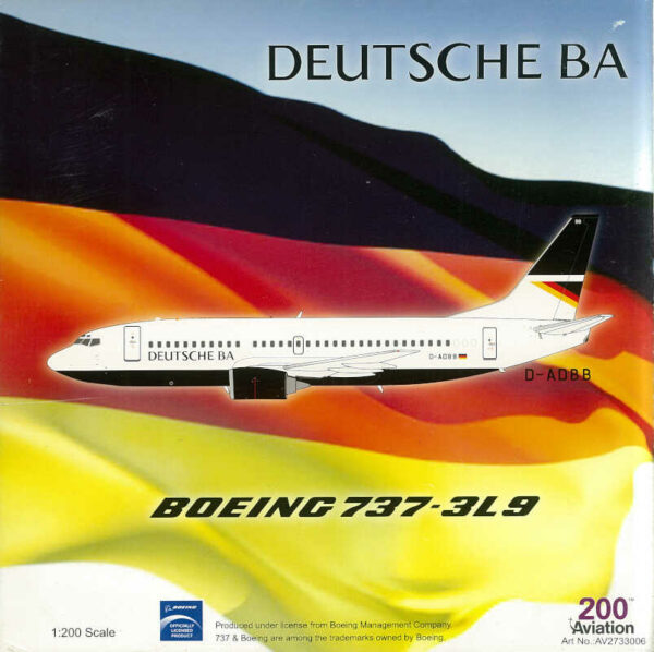 Boeing 737-3L9 Deutsche BA D-ADBB Aviation200 AV2733006 1:200