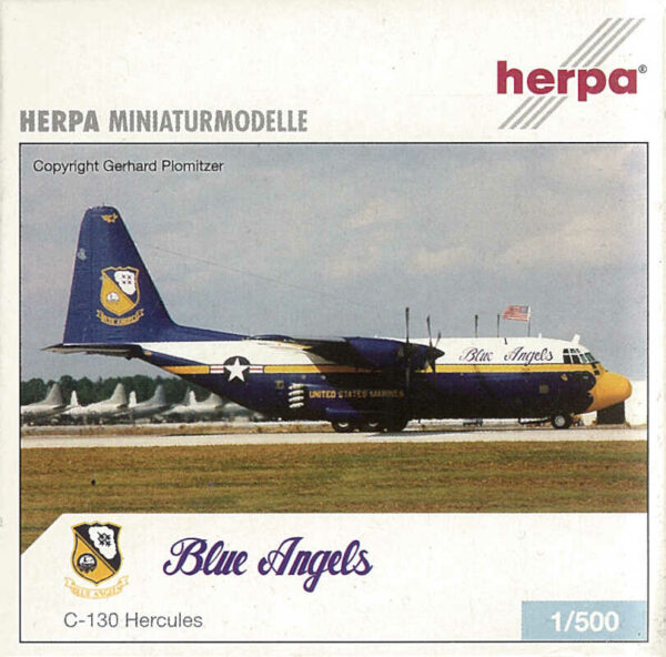 Lockheed C-130 Hercules Blue Angels US Marines "long fuselage" Herpa 510851 1:500