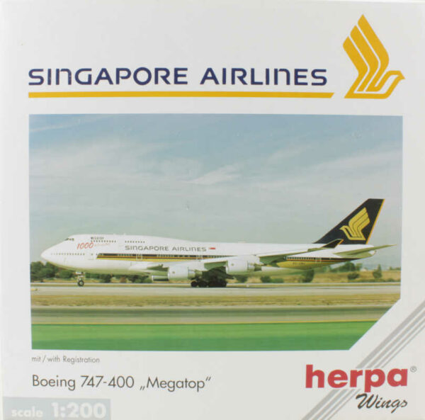 Boeing 747-400 Singapore Airlines "Megatop" 9V-SMU Herpa 550055 1:200