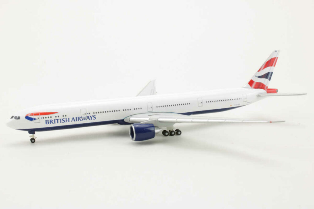 Modèle Réduit D’avion Boeing 777-300ER British Airways G-STBP échelle 1:200 – Plastique Haute Qualité, Prêt à Exposer, 37 Cm De Long