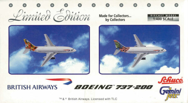 Set 2pcs Boeing 737-200 British Airways G-BGDE / G-BGDT Gemini Jets GJBAWSET1 / 3557373 1:400