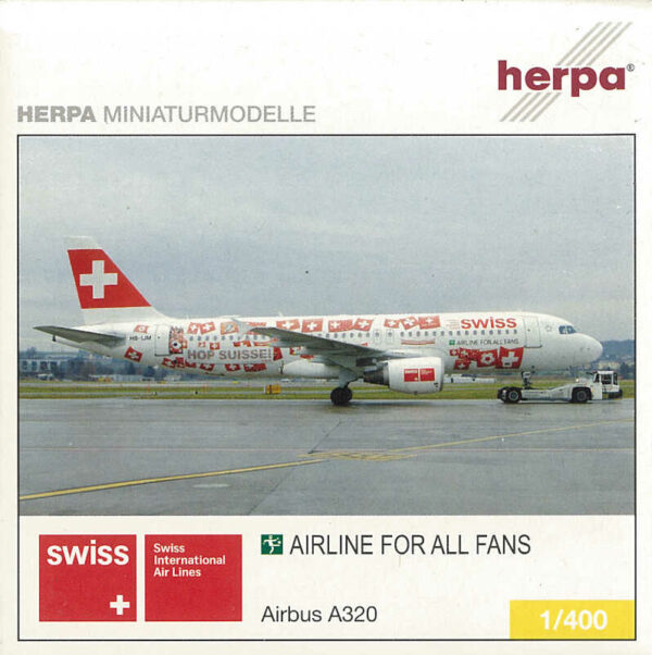 Airbus A320 Swiss International Air Lines "Hop Suisse!" HB-IJM Herpa 562027 1:400