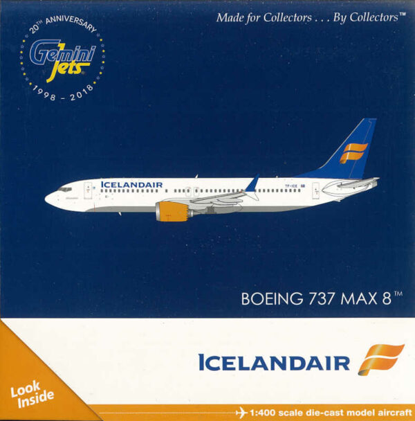 Boeing 737 MAX8 Icelandair TF-ICE Gemini Jets GJICE1767 1:400