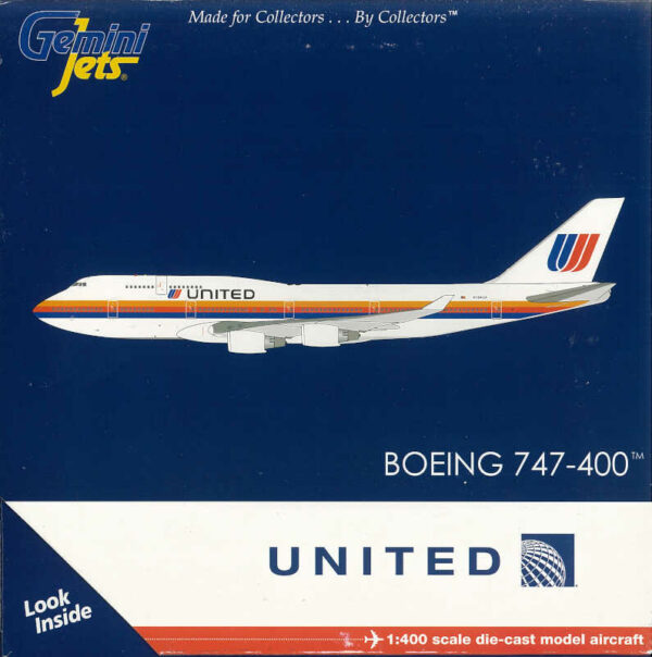 Boeing 747-400 United Airlines "Saul Bass" N184UA Gemini Jets GJUAL004 1:400