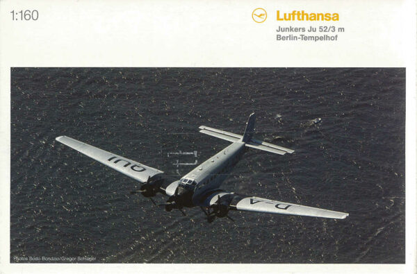 Junkers Ju 52/3m Lufthansa "Berlin-Tempelhof" D-AQUI Herpa 019040 1:160