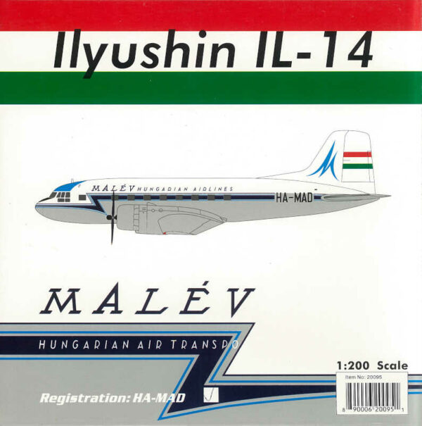 Ilyushin IL-14 MALEV Hungarian Air Transpo HA-MAD Phoenix 20095 1:200