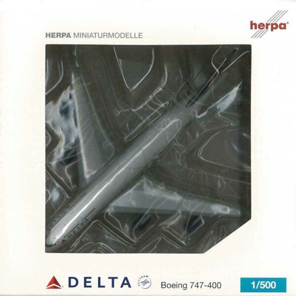 Boeing 747-400 Delta Air Lines N676NW Herpa 506915-001 1:500