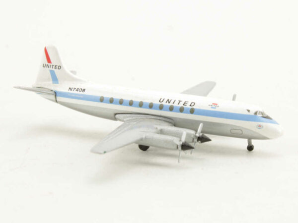 Set 2pcs Boeing 747-400 / Vickers Viscount 745 United Airlines Herpa 510721 1:500 – Bild 5