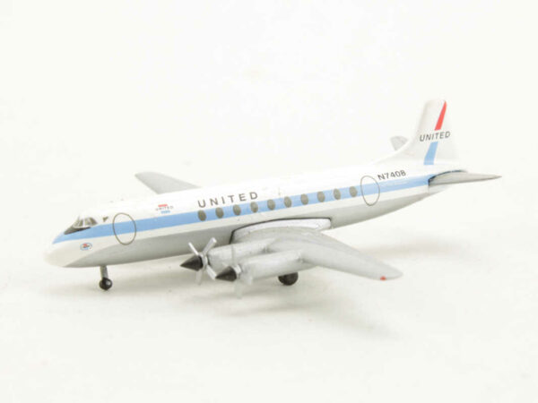 Set 2pcs Boeing 747-400 / Vickers Viscount 745 United Airlines Herpa 510721 1:500 – Bild 6