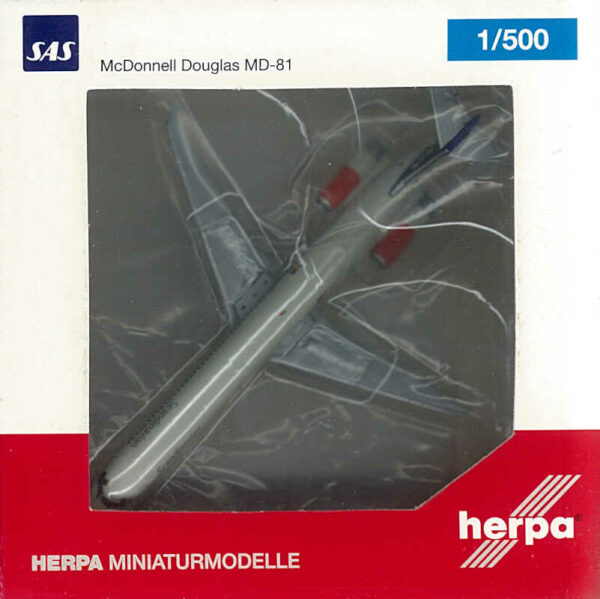 McDonnell Douglas MD-81 SAS Scandinavian "Nora Viking" SE-DIR Herpa 524780 1:500