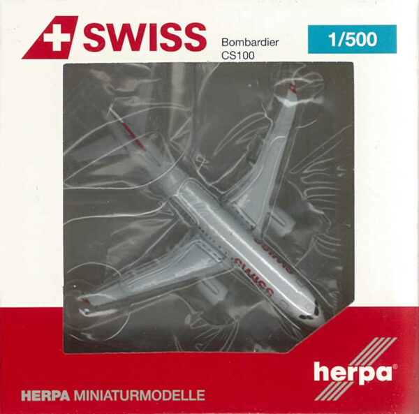 Bombardier CS100 Swiss International HB-JBA Herpa 530736 1:500