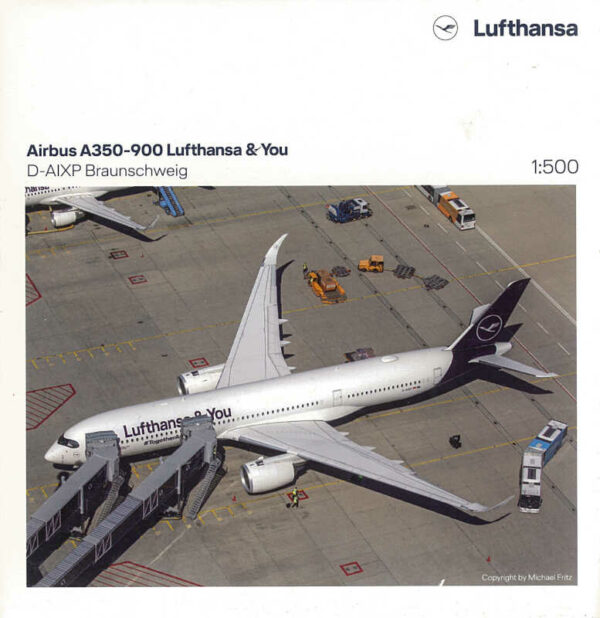 Airbus A350-900 Lufthansa Braunschweig "Lufthansa & You" D-AIXP Herpa 536066 1:500