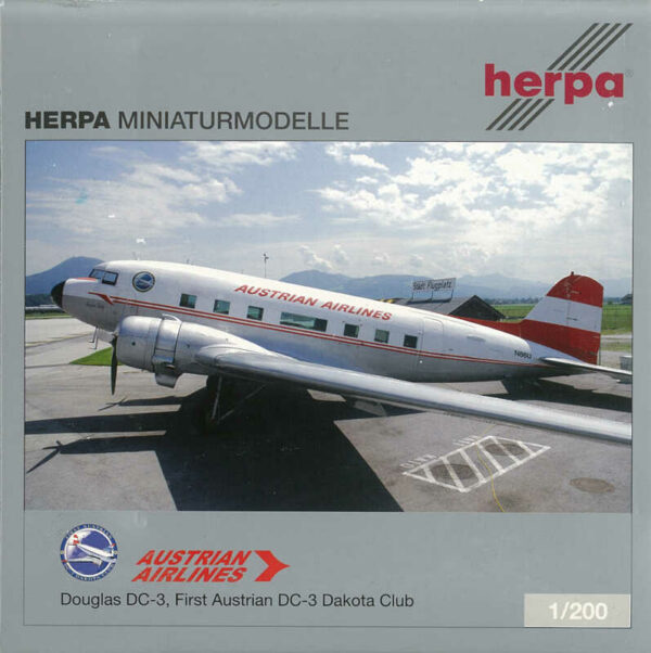 Douglas DC-3 First Austrian DC-3 Dakota Club N86U Herpa 552967 1:200