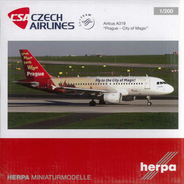 Airbus A319 CSA Czech Airlines "Prague - City of Magic" OK-NEP Herpa 558075 1:200