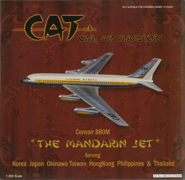 Convair 880M CAT "Civil Air Transport" The Mandarin Jet B-1008 Aviation200 BBOXCAT880P 1:200