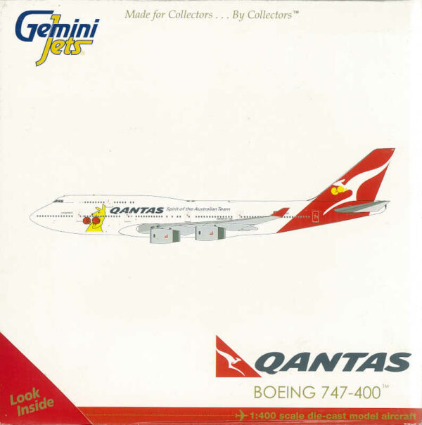 Boeing 747-400 Qantas "Boxing Kangaroo" VH-OJU Gemini Jets GJQFA1298 1:400