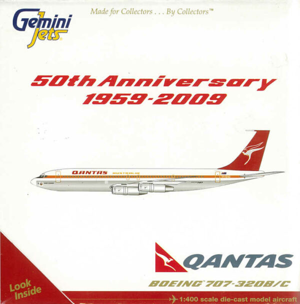 Boeing 707-320B/C Qantas "50th Anniversary" VH-EAG Gemini Jets GJQFA957 1:400