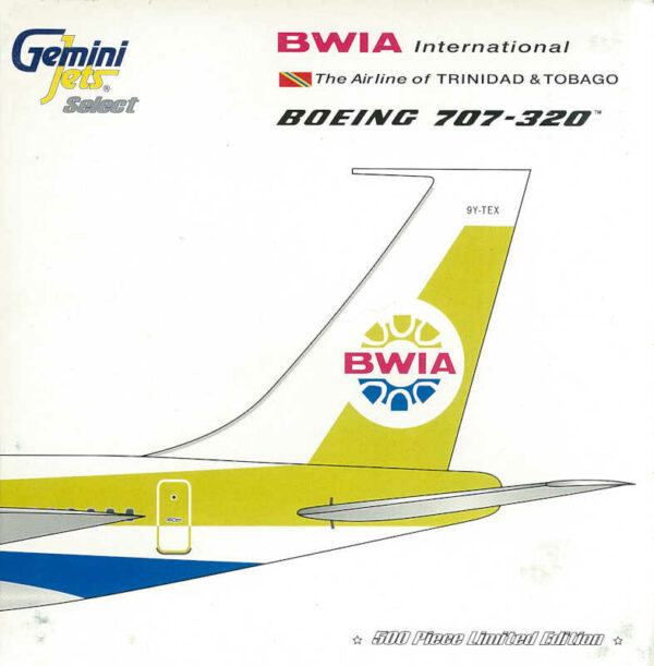 Boeing 707-320 BWIA International 9Y-TEX Gemini Jets GSBWA016 1:400