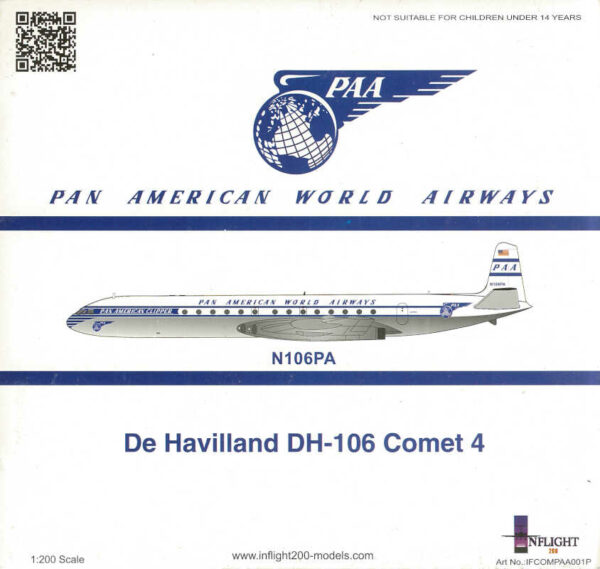 De Havilland DH-106 Comet 4 Pan American World Airways N106PA Inflight200 IFCOMPAA001P 1:200