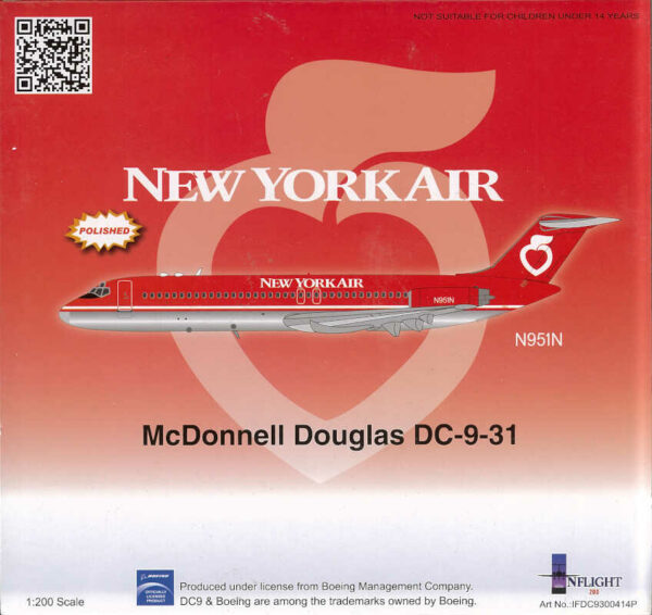 *2.Wahl* McDonnell Douglas DC-9-31 New York Air N951N Inflight200 IFDC9300414P 1:200 *2nd choice*