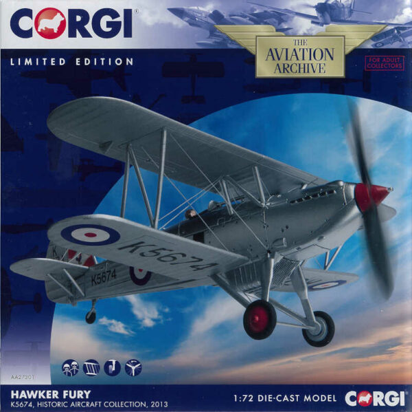 Hawker Fury K5674 Histroic Aircraft Collection,2013 Corgi AA27301 1:72