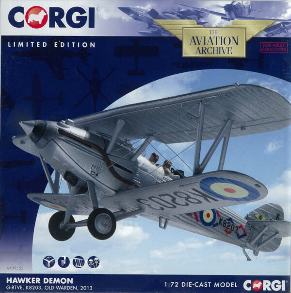 Hawker Demon G-BTVE, K8203,Old Warden, 2013 Corgi AA39605 1:72