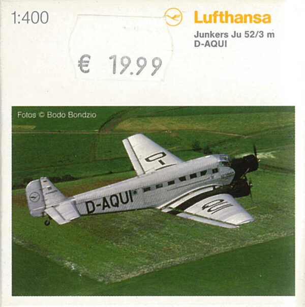 Junkers JU 52/3m Lufthansa D-AQUI Herpa 561570 1:400