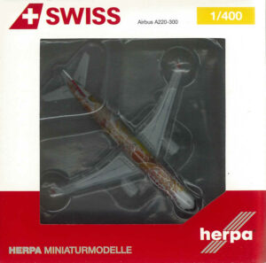 Airbus A220-300 Swiss International "Fete de Vignerons" HB-JCA Herpa 562713 1:400