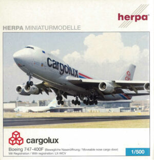 Boeing 747-400F Cargolux "Moveable Nose" LX-WCV Herpa 502085 1:500