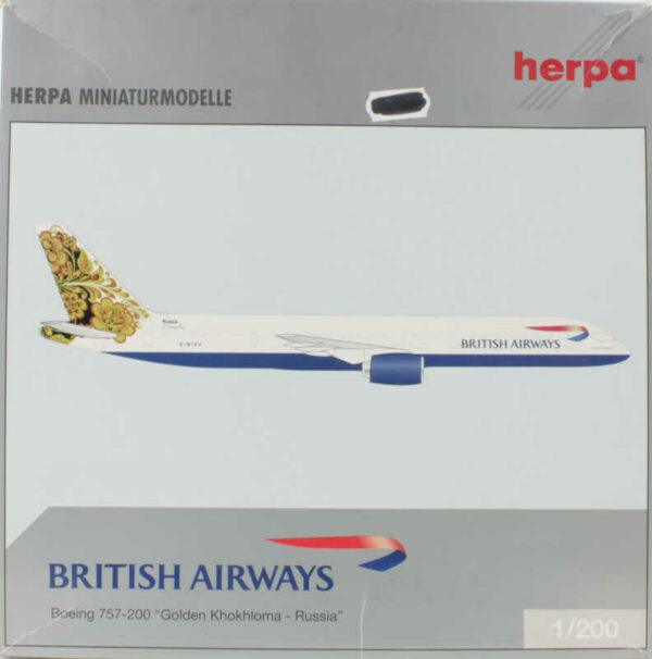 Boeing 757-200 British Airways "Golden Khokhloma - Russia" G-BIKH Herpa 550932 1:200
