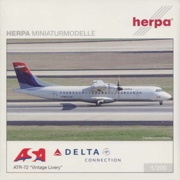 ATR-72 ASA Delta Connection "Vintage Livery" N643AS Herpa 552219 1:200