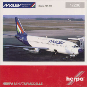 Boeing 737-200 Malev Hungarian Airlines HA-LEC Herpa 559782 1:200