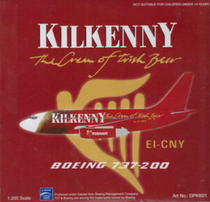 Boeing 737-200 Ryanair "Kilkenny" EI-CNY BlueBox DPKK01 1:200