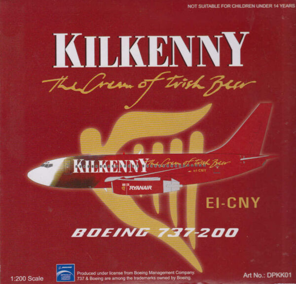Boeing 737-200 Ryanair "Kilkenny" EI-CNY BlueBox DPKK01 1:200