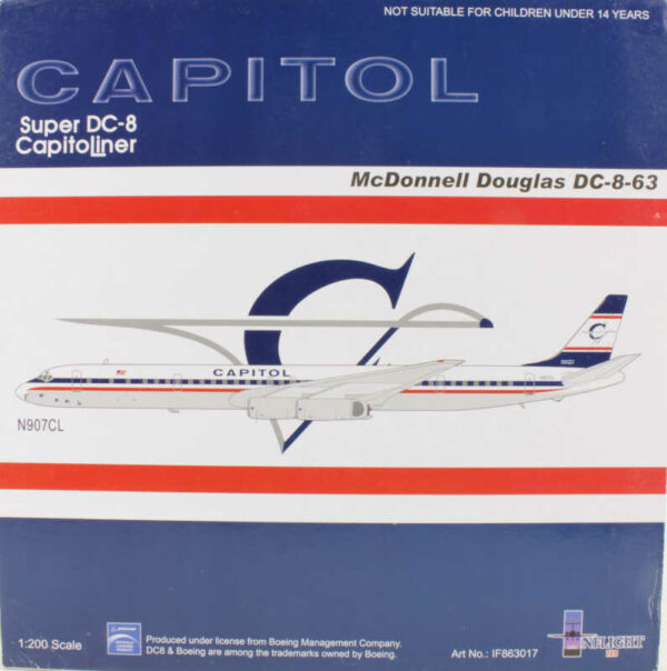 McDonnell Douglas DC-8-63 Capitol Super DC-8 CapitoLiner N907CL Inflight200 IF863017 1:200