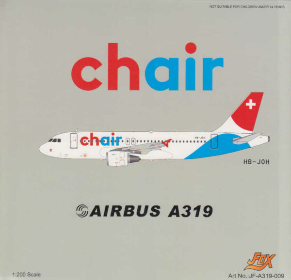 Airbus A319 chair HB-JOH JFox JF-A319-009 1:200