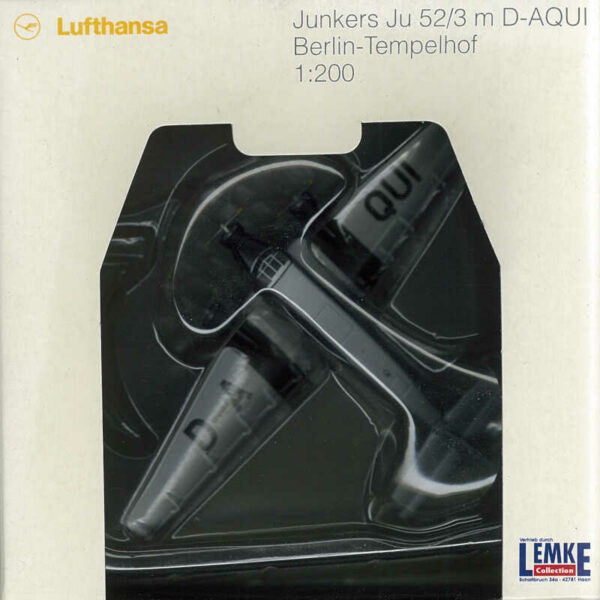 Junkers JU-52/3m Lufthansa Berlin-Tempelhof D-AQUI Lemke Collection 1:200