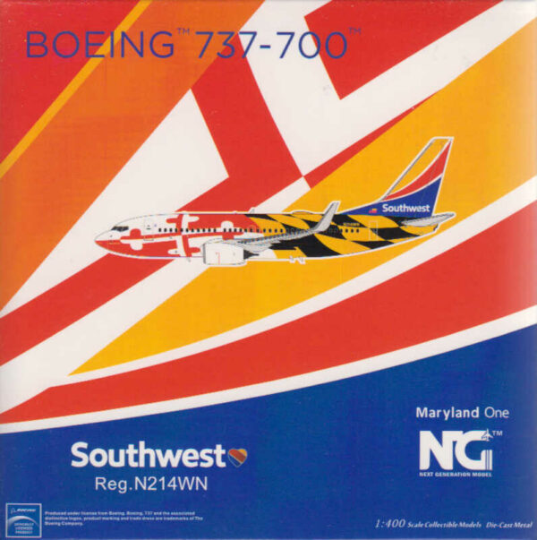 Boeing 737-700 Southwest Airlines "Maryland One" N214WN NG Models 77007 1:400
