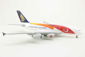 Alternative view of Airbus A380 Singapore Airlines "Majulah Jubilee" 9V-SKJ JC Wings EW4388012 1:400