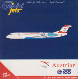 Fokker 100 Austrian "Austrian says goodbye" OE-LVE Gemini Jets GJAUA1740 1:400