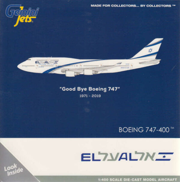 Boeing 747-400 El Al 4X-ELB Gemini Jets GJELY1810 1:400