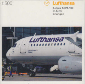 Airbus A321-100 Lufthansa "Erlangen" D-AIRC Herpa 508797-001 1:500