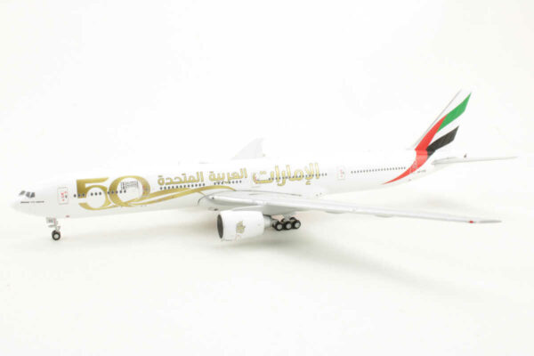 Boeing 777-300ER Emirates "50th Anniversary" A6-EGE Gemini Jets GJUAE2050 1:400 – Bild 3