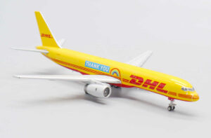 Alternative view of Boeing 757-200PCF DHL "Thank you" G-DHKF JC Wings XX40038 1:400