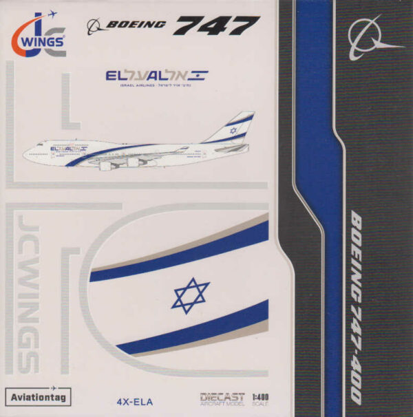 Boeing 747-400 El Al 4X-ELA Aviation Tag JC Wings XX40108 1:400