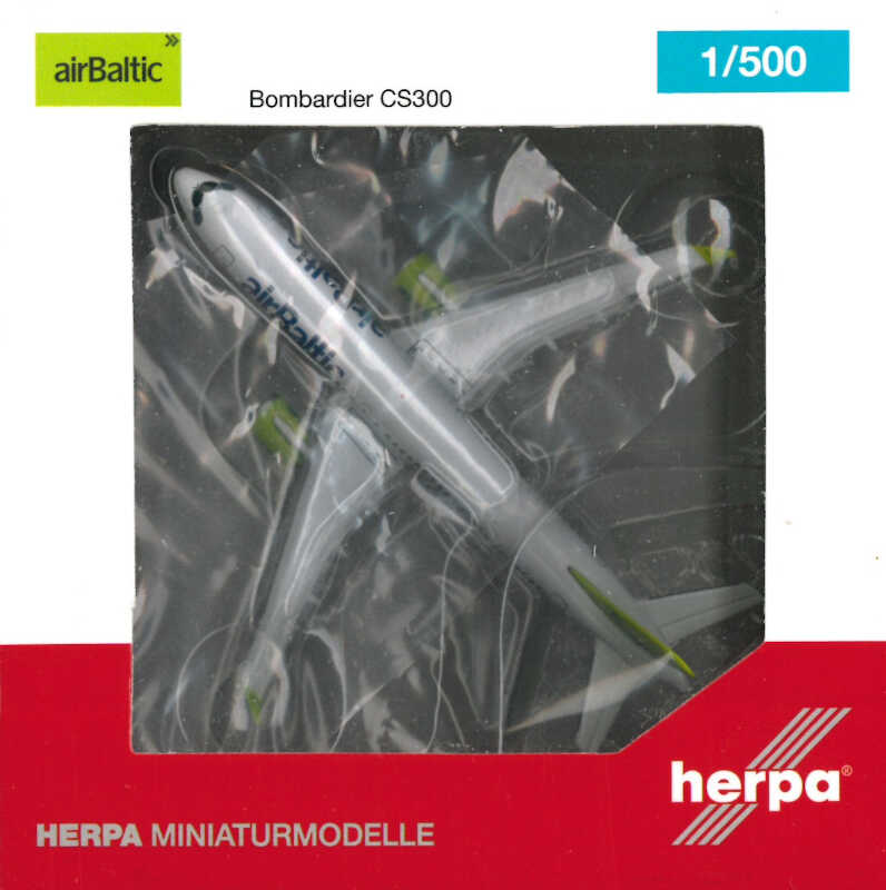 Bombardier CS300 airBaltic YL-CSA Herpa 530798 1:500