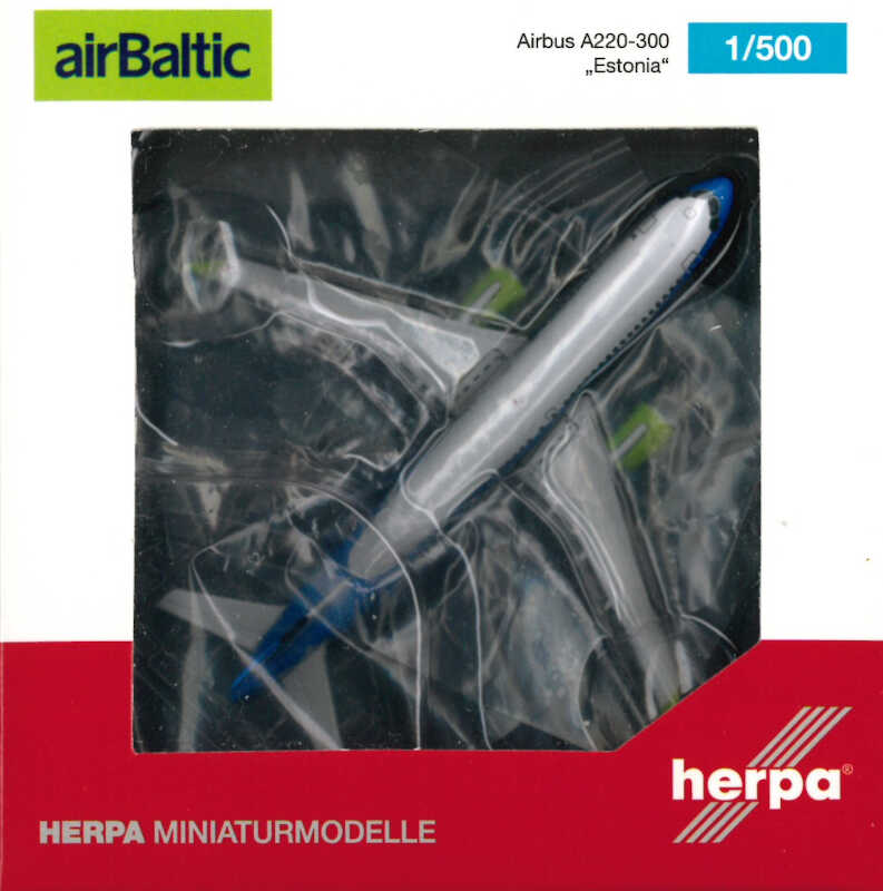 Airbus A220-300 airBaltic "Estonia" YL-CSJ Herpa 533942 1:500